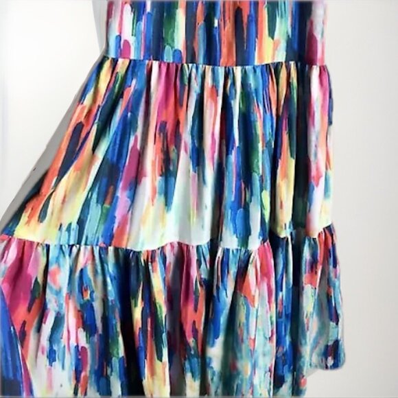 L’ATISTE Color spectrum Tiered Maxi Dress Size Small - Picture 8 of 11